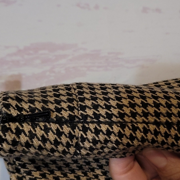 TALBOTS PETITIES HERITAGE BLACK/TAN HOUNDSTOOTH PANTS - Picture 6 of 17